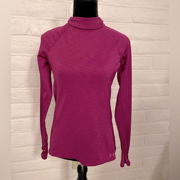 Magenta Under Armour Long Sleeved Turtleneck Top, Sz M - Picture 1 of 7